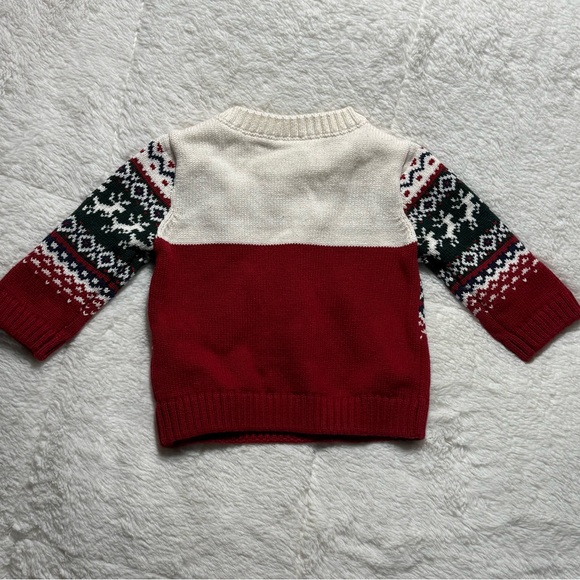 NWOT Kids Carters Fair Isle Patterned Sweater - Red, Green, and Cream Sz 3mo - Picture 2 of 2